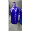 Image 2 : THREE VINTAGE COBALT BLUE GLASS MEDICINE BOTTLES