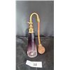 Image 1 : LARGE AMETHYST ART GLASS PERFUME BOTTLE W/ATOMIZER