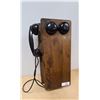 Image 1 : ANTIQUE HAND CRANK WOOD WALL PHONE