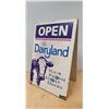 Image 2 : VINTAGE DOUBLE SIDED DAIRYLAND WOOD SIDEWALK SIGN