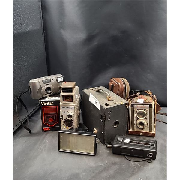 SEVEN VINTAGE CAMERAS & MOVIE CAMERAS