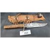 Image 2 : VINTAGE BONE HANDLE HUNTING KNIFE W/LEATHER SHEATH