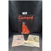 Image 1 : 1929 CUNARD LINES BOOK, CUNARD POSTCARD, 2 MENU/ITINERARIES