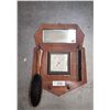 Image 1 : ANTIQUE MAHOGANY GENTLEMAN'S BAROMETER OUTERWEAR GROOMING MIRROR