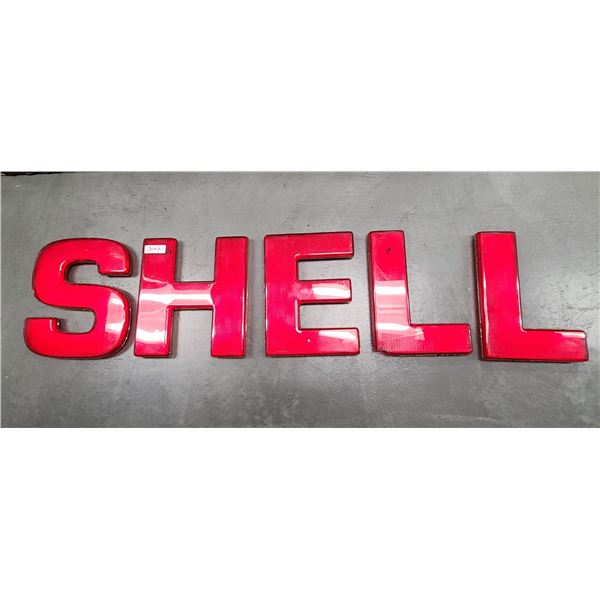 VINTAGE REFLECTIVE SHELL GAS STATION LETTERS