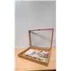 Image 2 : WOOD DISPLAY CASE W/ANTIQUE PHOTOS, VINTAGE RECIPE BOOKS, EMPTY SEED PACKETS