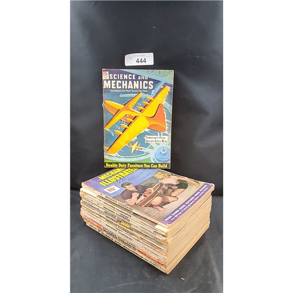 12 VINTAGE SCIENCE & MECHANICS, MECHANICS ILLUSTRATED BOOKS
