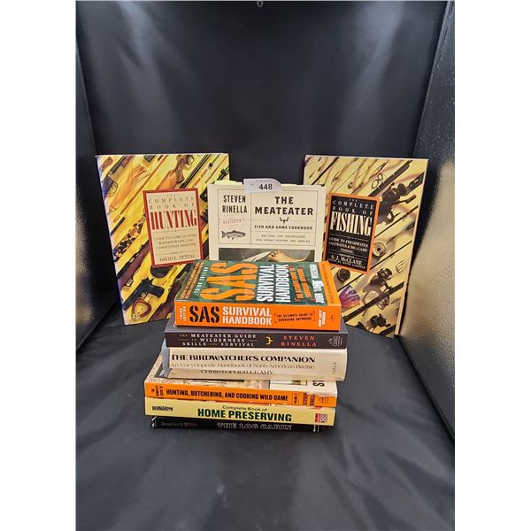 EIGHT BOOKS ON RIFLES, SURVIVAL ETC