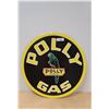 Image 1 : EMBOSSED POLY GAS TIN SIGN, REPRODUCTION