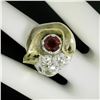 Image 5 : 18k Yellow Gold and Sterling Silver 2.73 ctw Garnet and Diamond Cocktail Ring