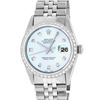 Image 2 : Rolex Mens Stainless Steel Blue Diamond 36MM Datejust Wristwatch