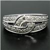 Image 6 : Vintage Platinum 0.50 ctw Round Single Cut Pave Diamond Interlocking Band Ring