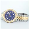 Image 4 : Rolex Mens 2 Tone Blue VS 4 ctw Beadset Diamond Datejust Wristwatch