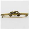 Image 3 : Antique Victorian 15k Yellow Gold Seed Pearl Knot Bar Pin Brooch