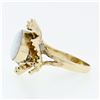 Image 5 : Vintage 14k Gold Oval Opal Solitaire & Nugget Textured Free Form Cocktail Ring