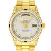 Image 2 : Rolex Mens 18K Yellow Silver Diamond Lugs Quickset President Wristwatch