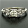 Image 2 : Antique Art Deco Platinum 0.90 ctw Old European & Marquise Diamond Solitaire Rin