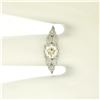 Image 5 : Antique Art Deco Platinum 0.90 ctw Old European & Marquise Diamond Solitaire Rin