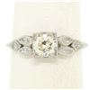 Image 6 : Antique Art Deco Platinum 0.90 ctw Old European & Marquise Diamond Solitaire Rin