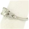 Image 7 : Antique Art Deco Platinum 0.90 ctw Old European & Marquise Diamond Solitaire Rin