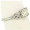 Image 8 : Antique Art Deco Platinum 0.90 ctw Old European & Marquise Diamond Solitaire Rin