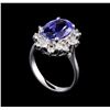 Image 4 : 3.88 ctw Tanzanite and Diamond Ring - 14KT White Gold