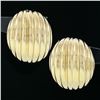 Image 2 : Hammerman Bros. 14k Yellow Gold Polished Puffed Scalloped Domed Button Earrings
