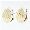 Image 4 : Hammerman Bros. 14k Yellow Gold Polished Puffed Scalloped Domed Button Earrings