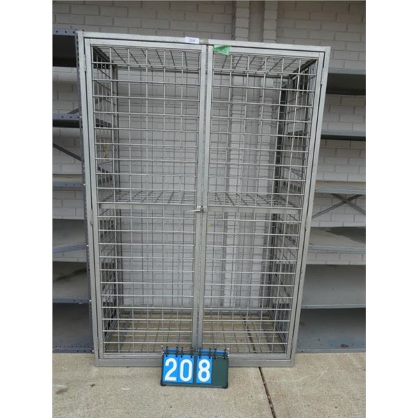 Metal Storage cage with shelf & lock able doors