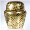 Image 1 : Burmese Black Gilded Laquerware Owl Canister (CLB-048)