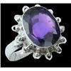 Image 1 : 28ct Amethyst Quartz Sterling Ring 7 1/4 (JEW-1322)