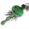 Image 1 : 63ct Peridot Quartz Sterling Pendant 2 3/4" (JEW-1321)