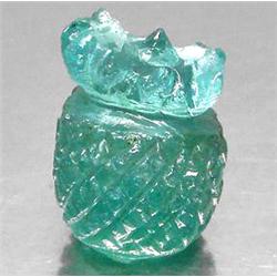 5.93ct Briolette Hand Carved Blue Green Apatite VS (GEM-12594)