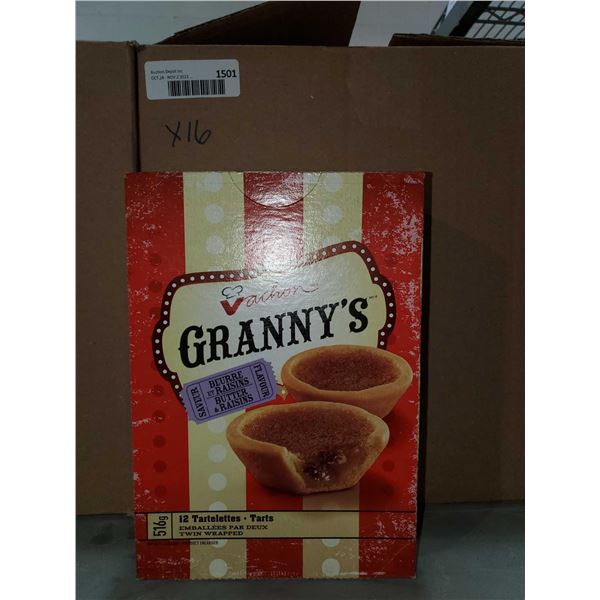 CASE LOT - Vachon Grannys Butter and Raisin Tarts 16x516g