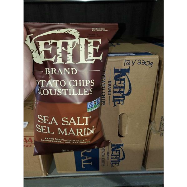 CASE LOT - Kettle Brand Sea Salt Potato Chips 12x220g