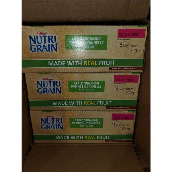 CASE LOT - Nutrigrain Apple Cinnamon Breakfast Bars 3X16 Bars