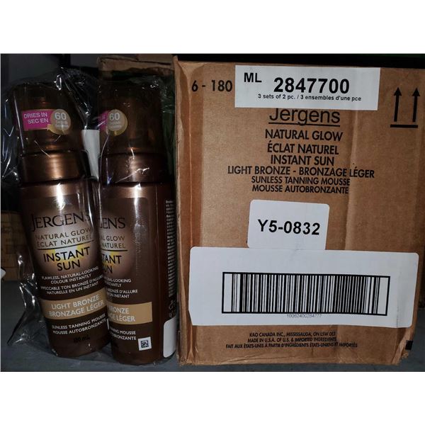 CASE LOT - Jergens Natrual glow Instant Sun - Light Bronze 6x180ml
