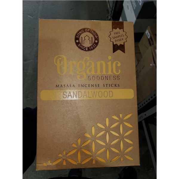 CASE LOT - Organic Goodness Masala Incense Sticks - Sandalwood - 12z15g