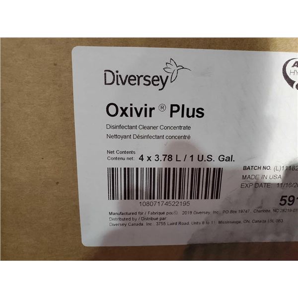 CASE LOT - Diversy Oxivir Plus Industrial Disinfectant Cleaner Concentrate 4x3.78L