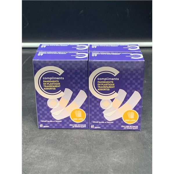Compliments Assorted Clear Plastic Bandages (4 x 60)