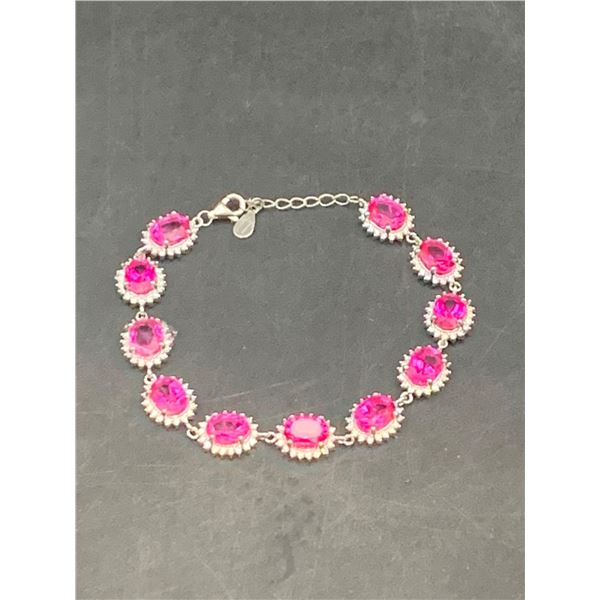 Ladies Natural Topaz 10.07 Carat Oval & Round Cut Stones Tennis Bracelet with certificate value $240