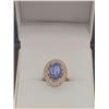 Image 1 : Ladies 14K Gold on .925 silver Oval Cut Tanzanite & Diamond 6.45 Carat Ring with certificate value o