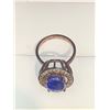Image 3 : Ladies 14K Gold on .925 silver Oval Cut Tanzanite & Diamond 6.45 Carat Ring with certificate value o