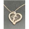 Image 3 : Ladies Diamond Heart Pendant & Chain Set , 1.17 Carat on .925 silver with certificate value of $1700