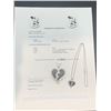 Image 4 : Ladies Diamond Heart Pendant & Chain Set , 1.17 Carat on .925 silver with certificate value of $1700