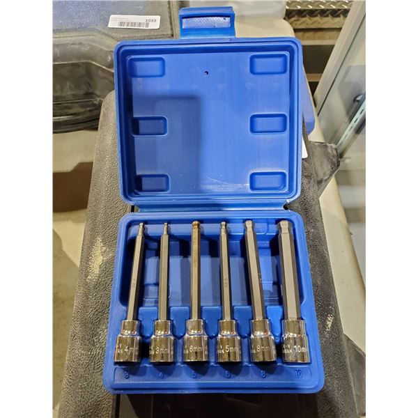 3/8 drive metric hex key set c/w 3,5,6,8,10 x 3" drivers