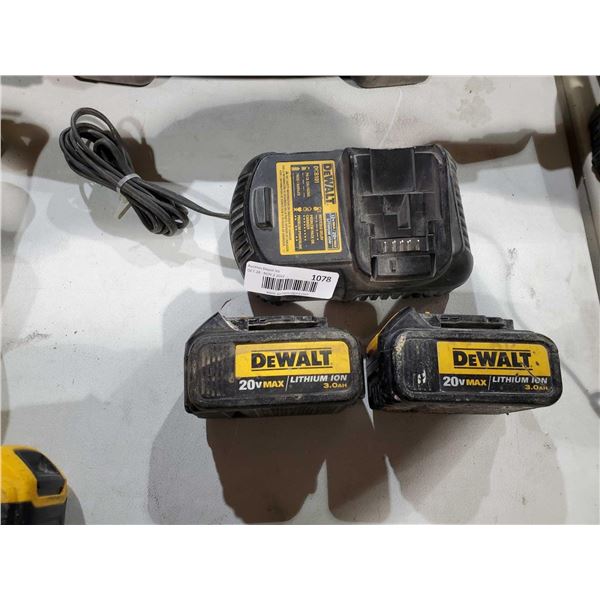 Dewalt Battery Charger with 2 20V Batteries