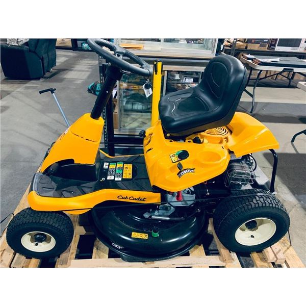 Cub Cadet Ride on Lawn Mower with 30 inch deck, 382cc, electric start.  NEW IN CRATE - small crack o