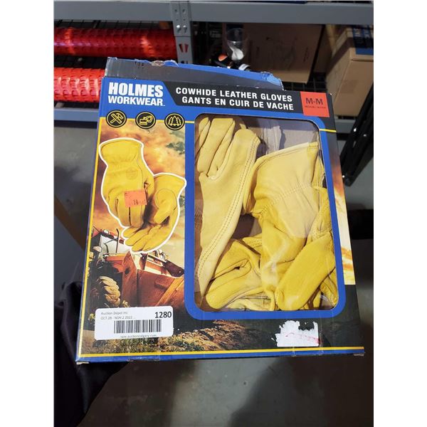 Holmes Workwear Cowhide Leather Gloves - Medium