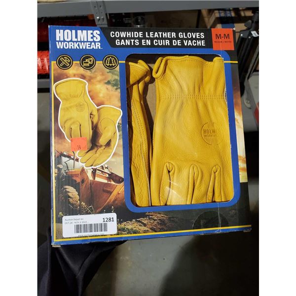 Holmes Workwear Cowhide Leather Gloves - Medium
